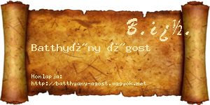 Batthyány Ágost névjegykártya